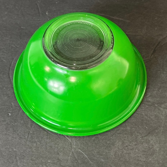 Pyrex Green Glass Mixing Bowl #322 Clear Bottom 1 Liter - Picture 4 of 10